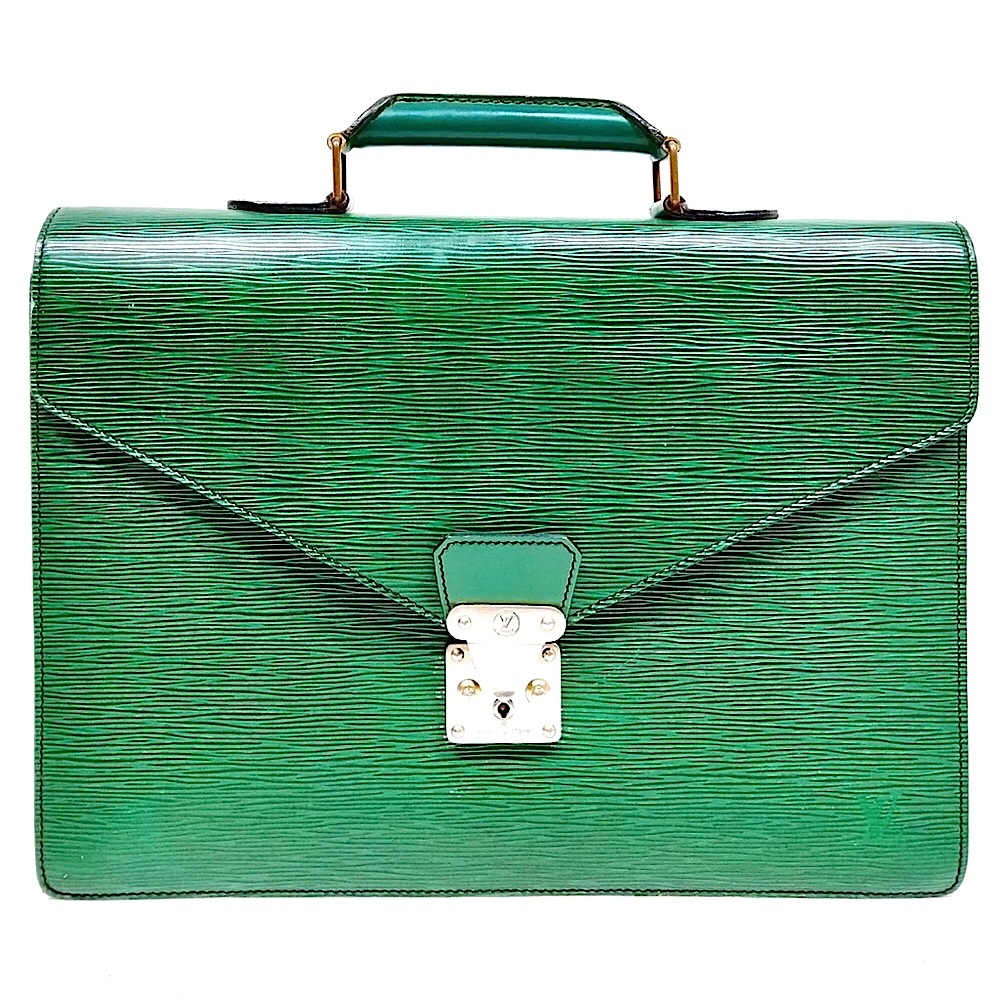 LOUIS VUITTON Borneo Green Epi Leather Ambassador Top Handle Laptop Briefcase